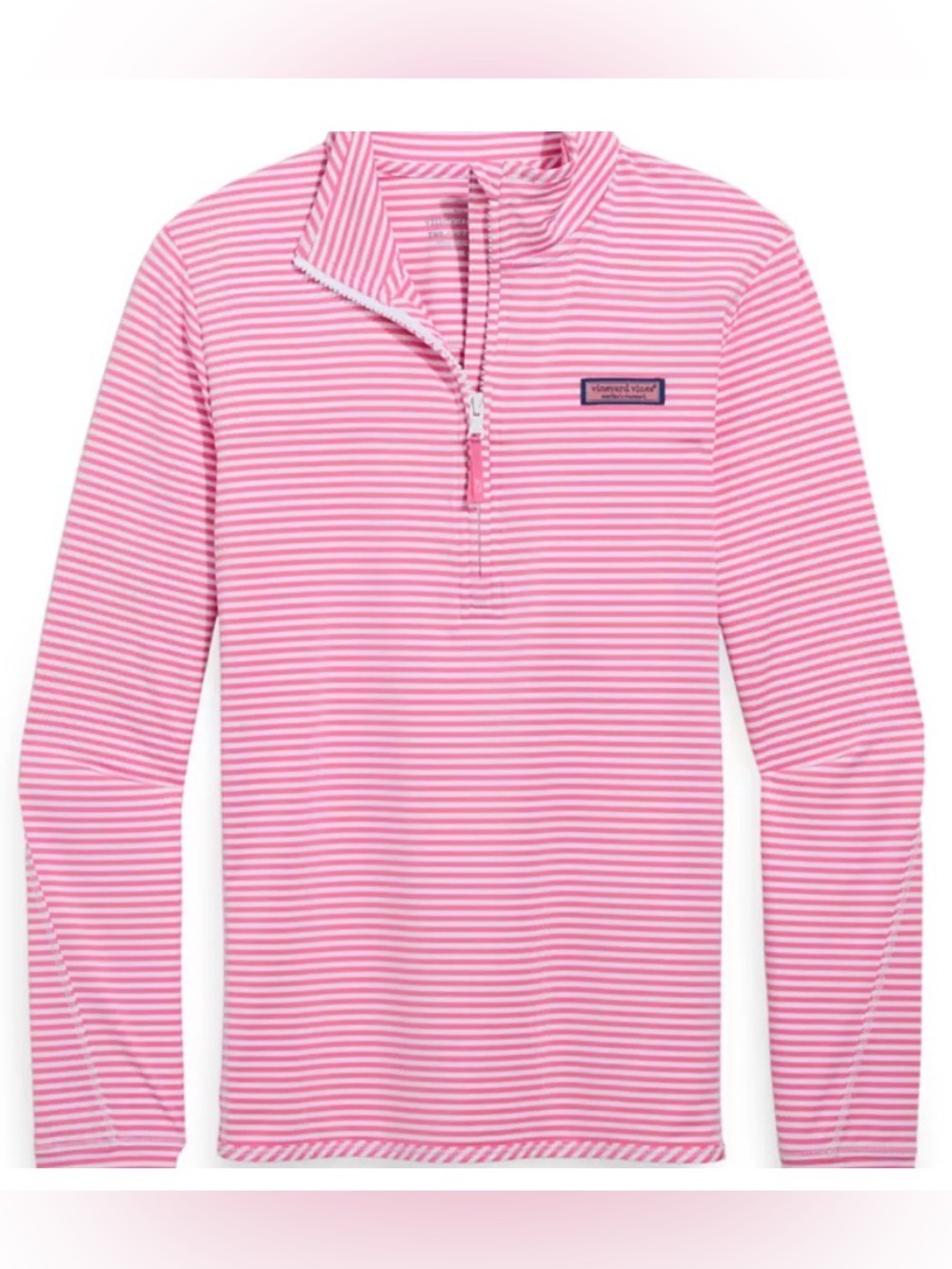 Vineyard Vines Pink Striped Half-Zip Pullover NWOT - Picture 5 of 5
